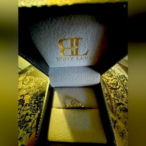 18K Authentic Bony Levy Love Diamond Ring, Yellow Gold size 7-7.5 ,EUC